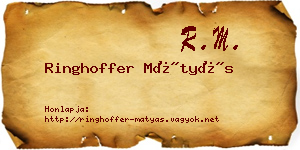 Ringhoffer Mátyás névjegykártya